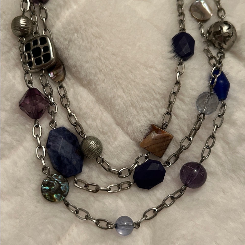 Lia Sophia Silver and Multicolor Beaded Necklace - Picture 2 of 3